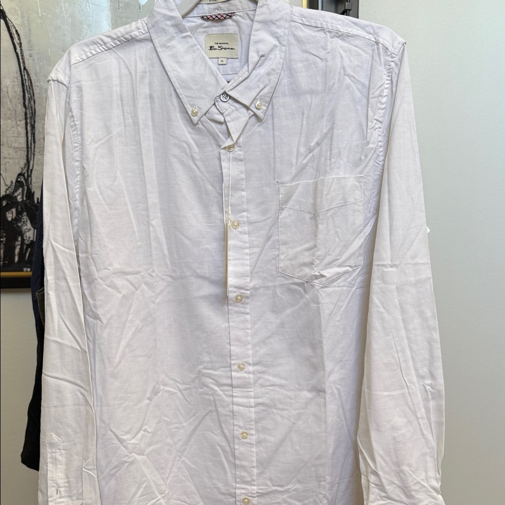 Ben Sherman White Casual Button-Down Shirt